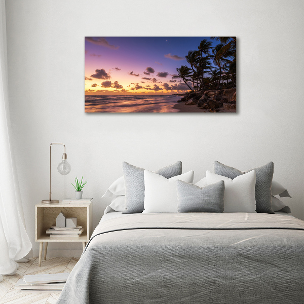 Foto canvas Zonsondergang op het strand