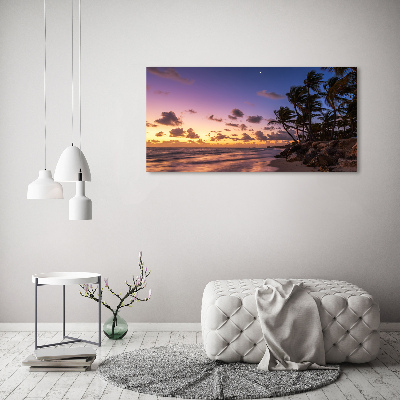 Foto canvas Zonsondergang op het strand