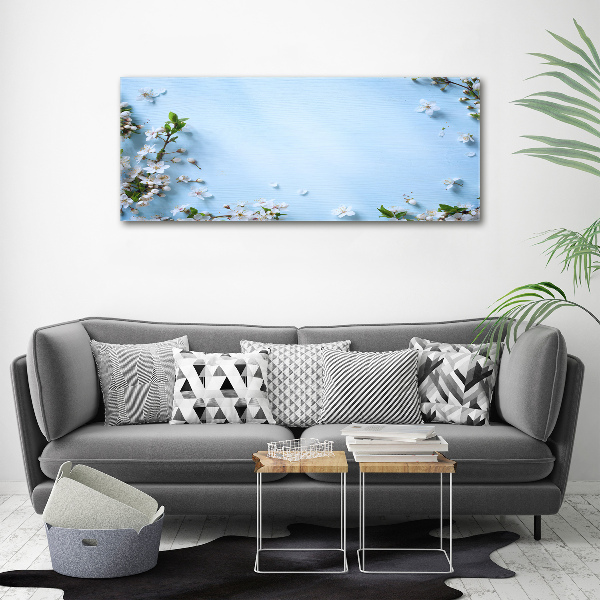 Foto canvas Achtergrond met kersenbloesems