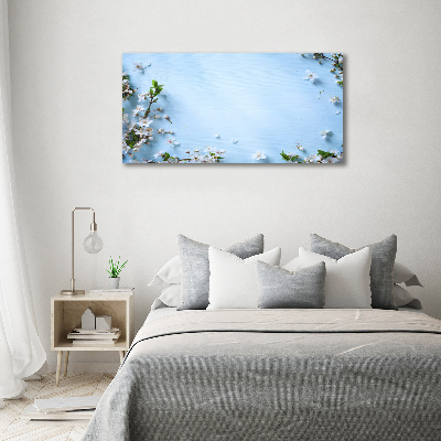Foto canvas Achtergrond met kersenbloesems
