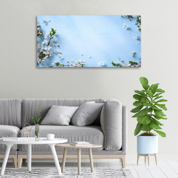 Foto canvas Achtergrond met kersenbloesems