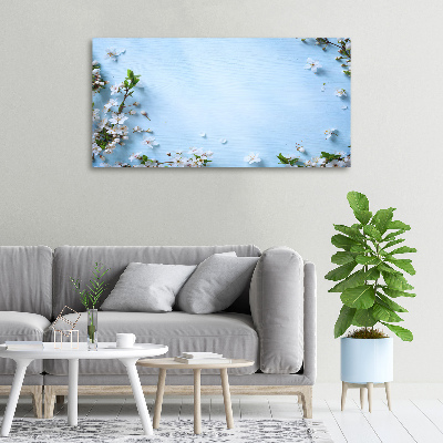 Foto canvas Achtergrond met kersenbloesems