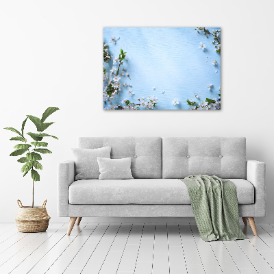 Foto canvas Achtergrond met kersenbloesems