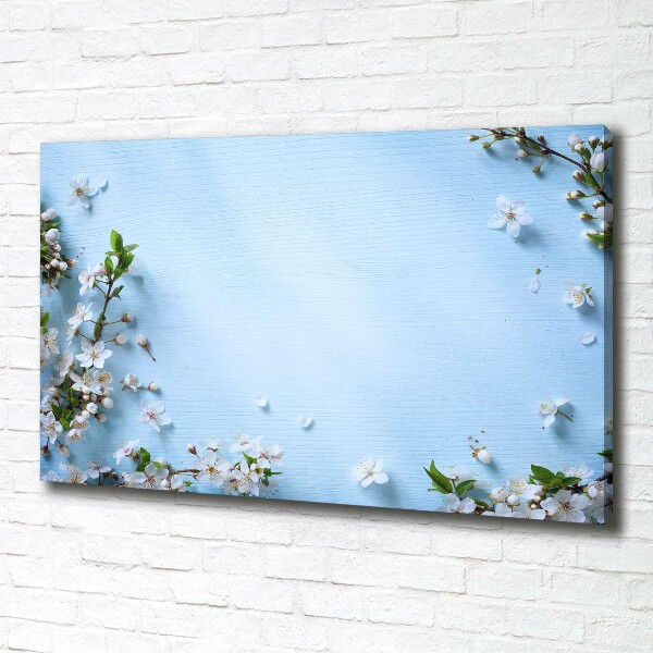 Foto canvas Achtergrond met kersenbloesems