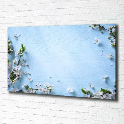 Foto canvas Achtergrond met kersenbloesems