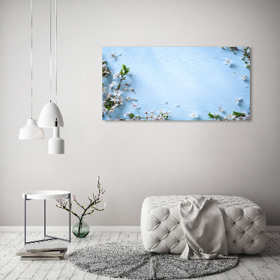Foto canvas Achtergrond met kersenbloesems