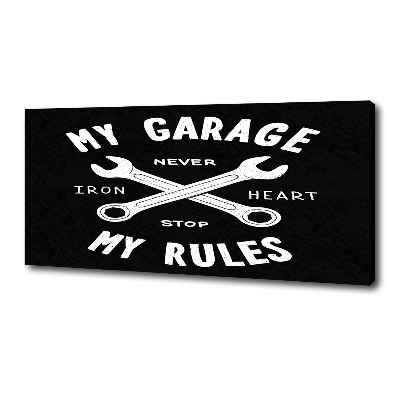 Canvas schilderij Mijn garage