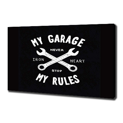 Canvas schilderij Mijn garage