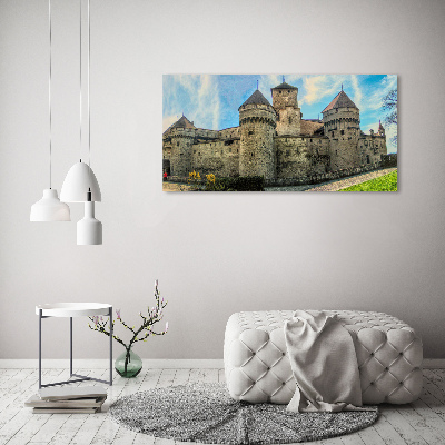 Canvas schilderij Een kasteel in Zwitserland
