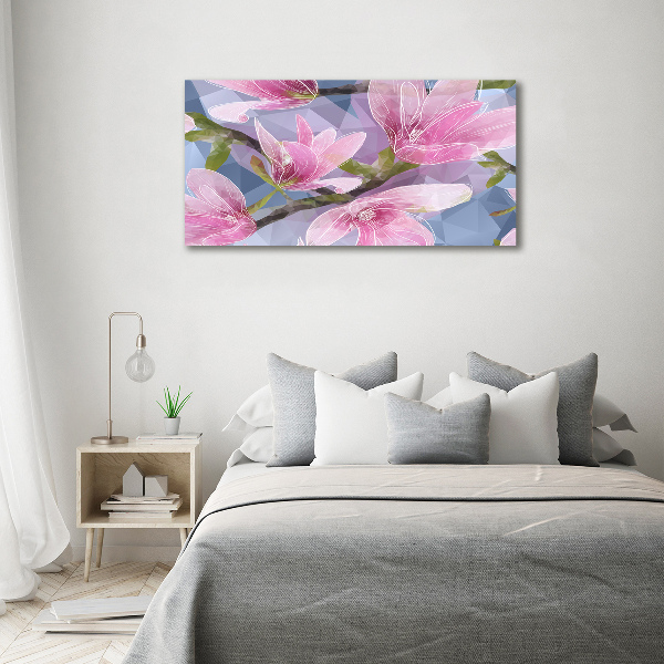 Foto canvas Roze magnolia