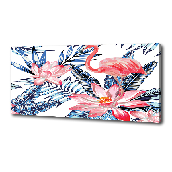 Foto op canvas Flamingo's en planten