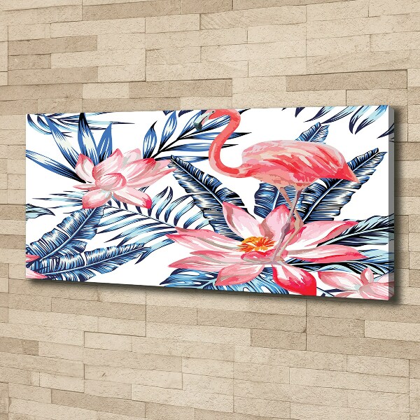 Foto op canvas Flamingo's en planten