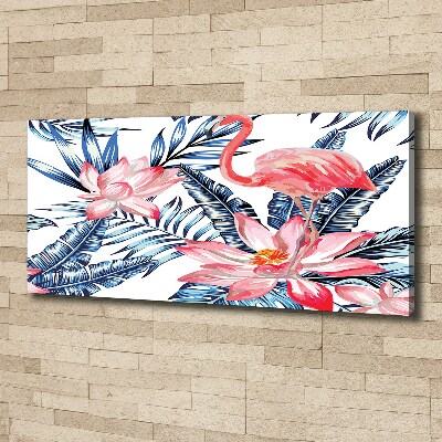 Foto op canvas Flamingo's en planten