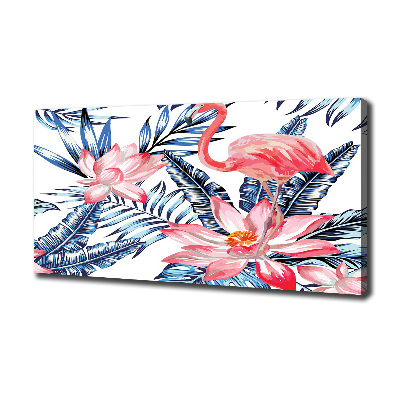 Foto op canvas Flamingo's en planten