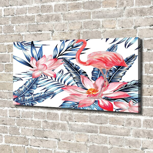 Foto op canvas Flamingo's en planten
