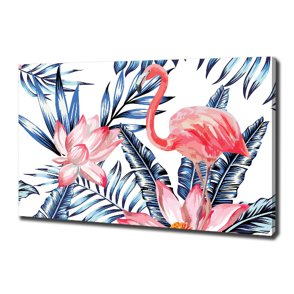 Foto op canvas Flamingo's en planten