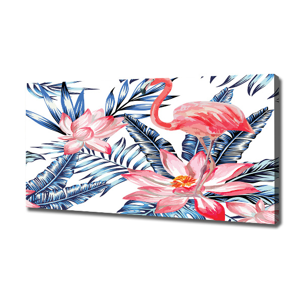 Foto op canvas Flamingo's en planten