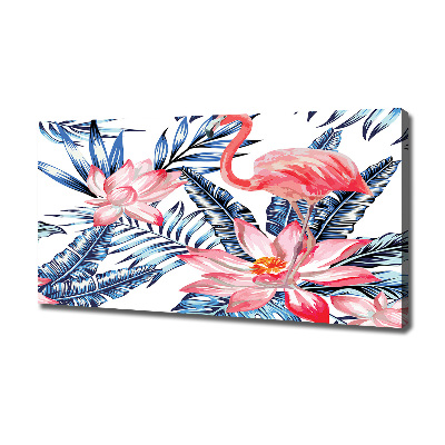 Foto op canvas Flamingo's en planten