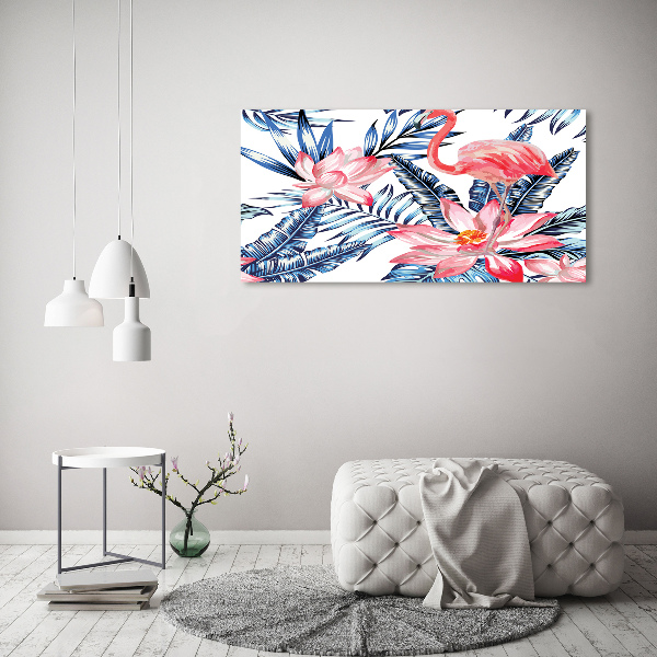 Foto op canvas Flamingo's en planten