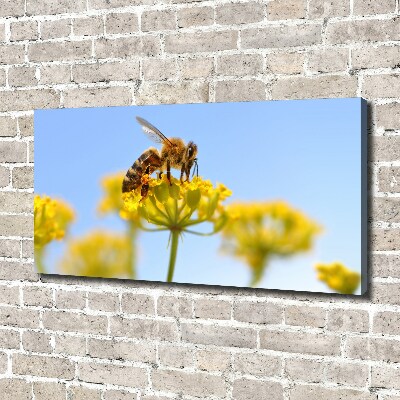 Canvas foto Een bij op een bloem