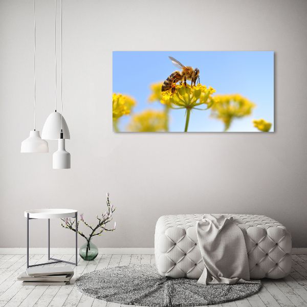 Canvas foto Een bij op een bloem