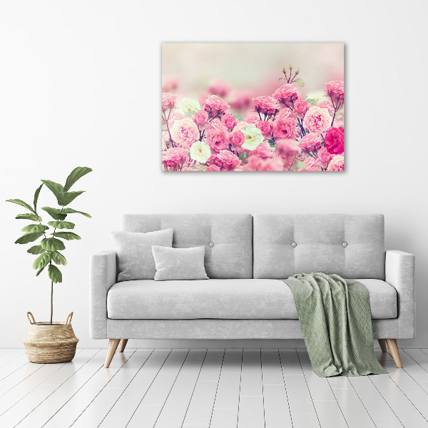 Schilderij op canvas Wilde rozenbloemen