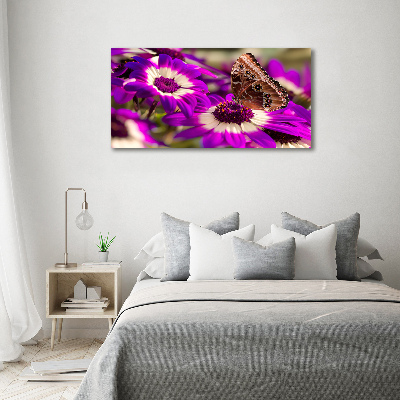 Foto op canvas Vlinder op een bloem