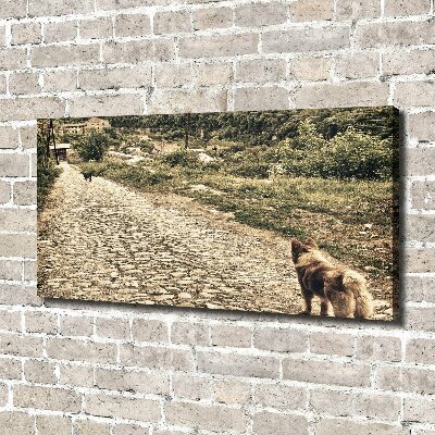 Foto canvas Twee honden op een heuvel