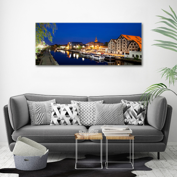 Canvas foto Bydgoszcz 's nachts