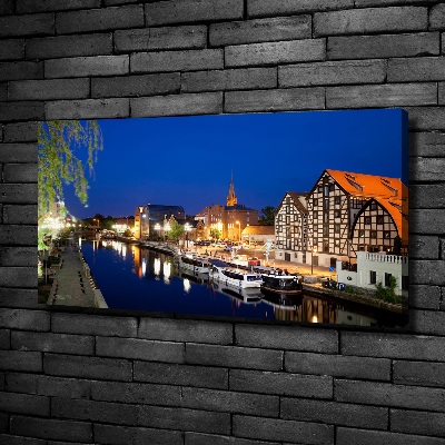 Canvas foto Bydgoszcz 's nachts