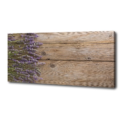 Canvas schilderij Lavendel op hout