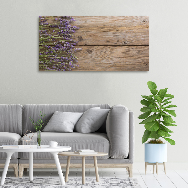 Canvas schilderij Lavendel op hout
