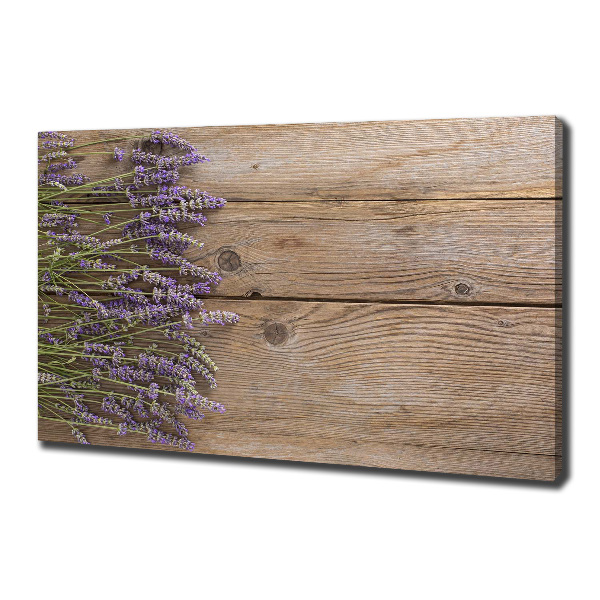 Canvas schilderij Lavendel op hout
