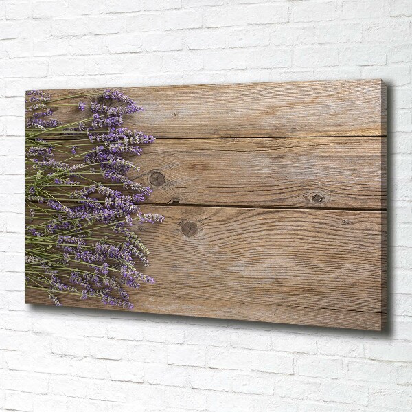 Canvas schilderij Lavendel op hout