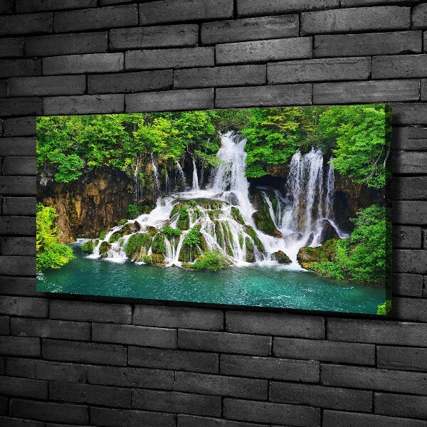 Schilderij op canvas Waterval in de bergen
