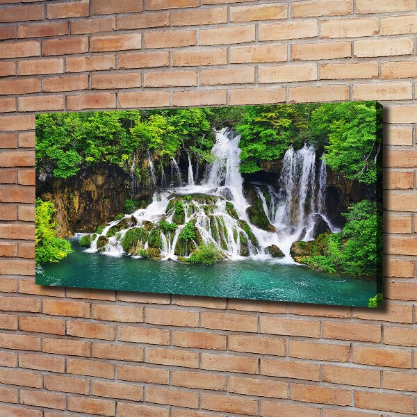 Schilderij op canvas Waterval in de bergen