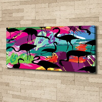 Schilderij op canvas Flamingo's