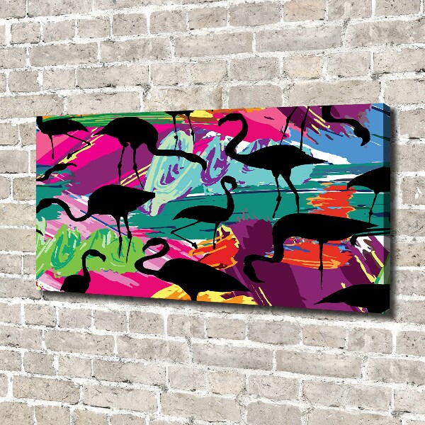 Schilderij op canvas Flamingo's