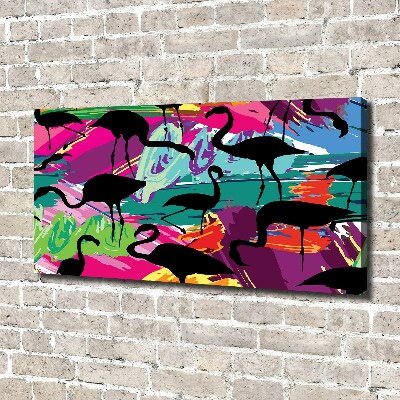 Schilderij op canvas Flamingo's