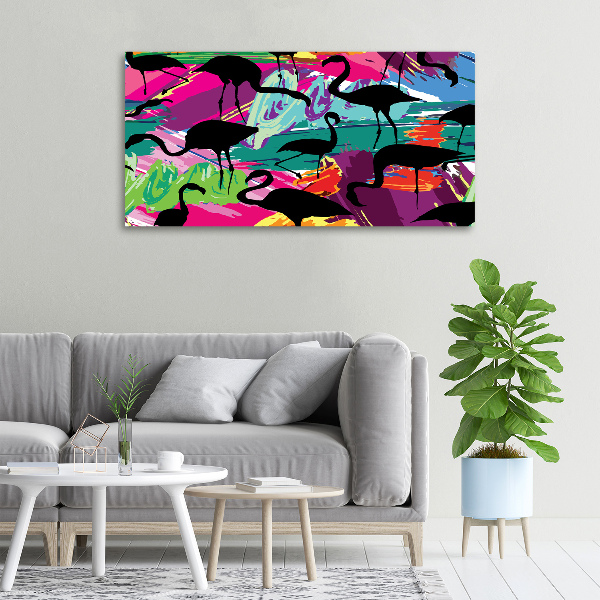 Schilderij op canvas Flamingo's