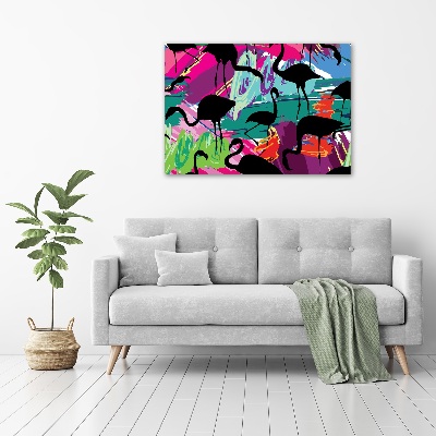 Schilderij op canvas Flamingo's