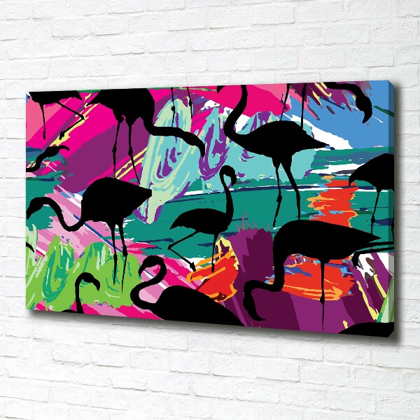 Schilderij op canvas Flamingo's