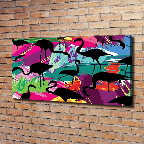 Schilderij op canvas Flamingo's