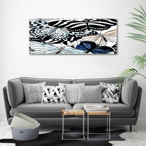 Foto canvas Vlinders en bloemen