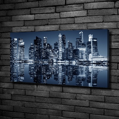 Foto op canvas Singapore bij nacht