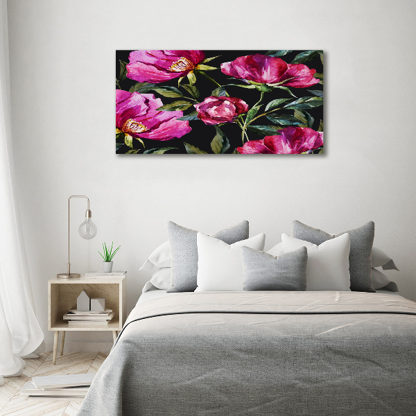 Canvas schilderij Roze pioenrozen