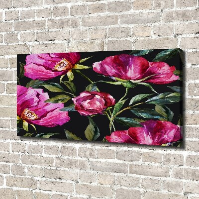 Canvas schilderij Roze pioenrozen