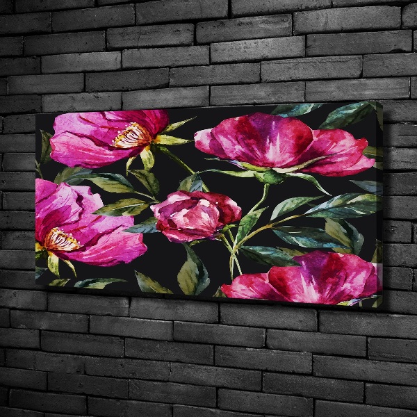 Canvas schilderij Roze pioenrozen