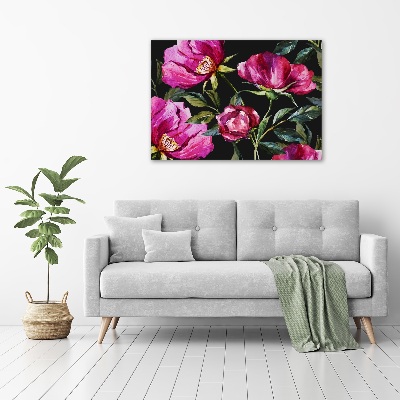 Canvas schilderij Roze pioenrozen