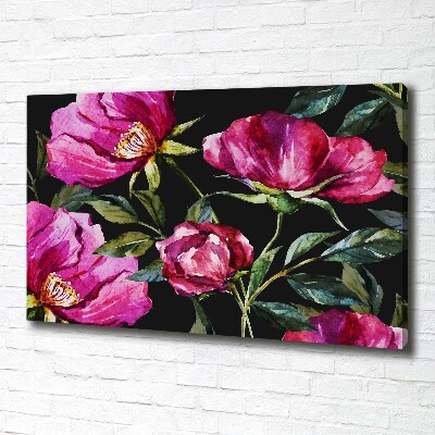 Canvas schilderij Roze pioenrozen